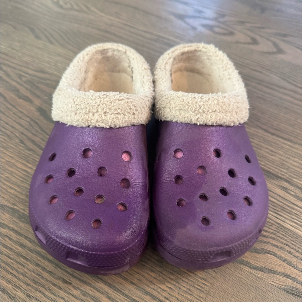 Cozy Purple Fleece Lines Crocs
